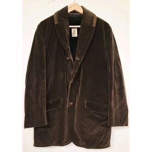 Vintage 60s 70s Mighty Mac Captains Corduroy Jacket L Blazer Rare USA Brown READ